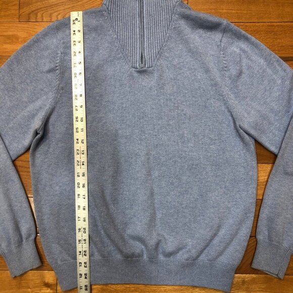 346 Brooks Brothers 1/4 Zip Long Sleeve Blue Pullover Size M - Picture 4 of 7